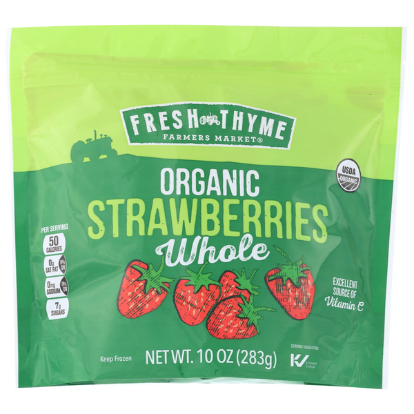 slide 1 of 1, Fresh Thyme Farmers Market Frozen Whole Organic Strawberries, 10 oz