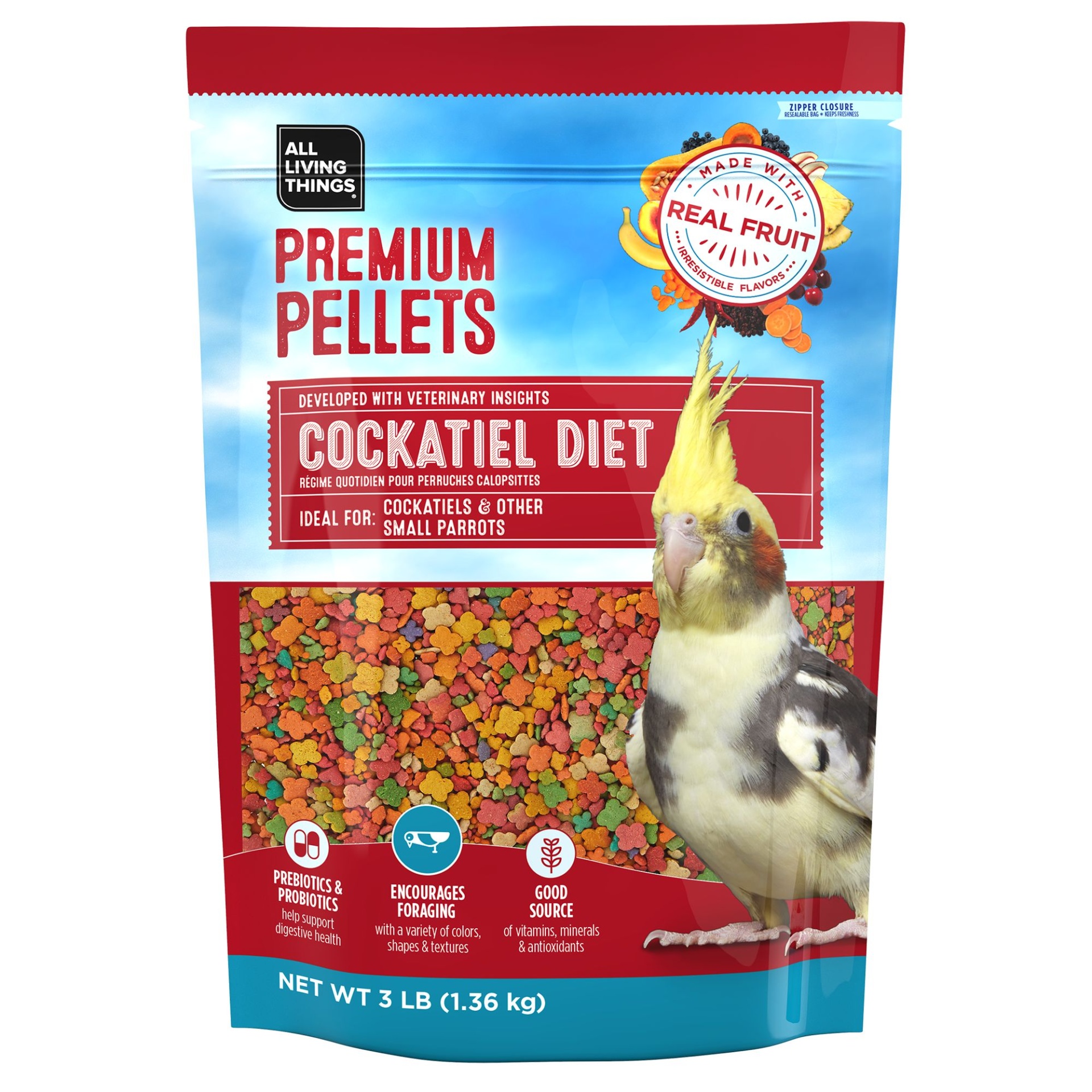 slide 1 of 1, All Living Things Premium Pellets Cockatiel Diet, 3 lb