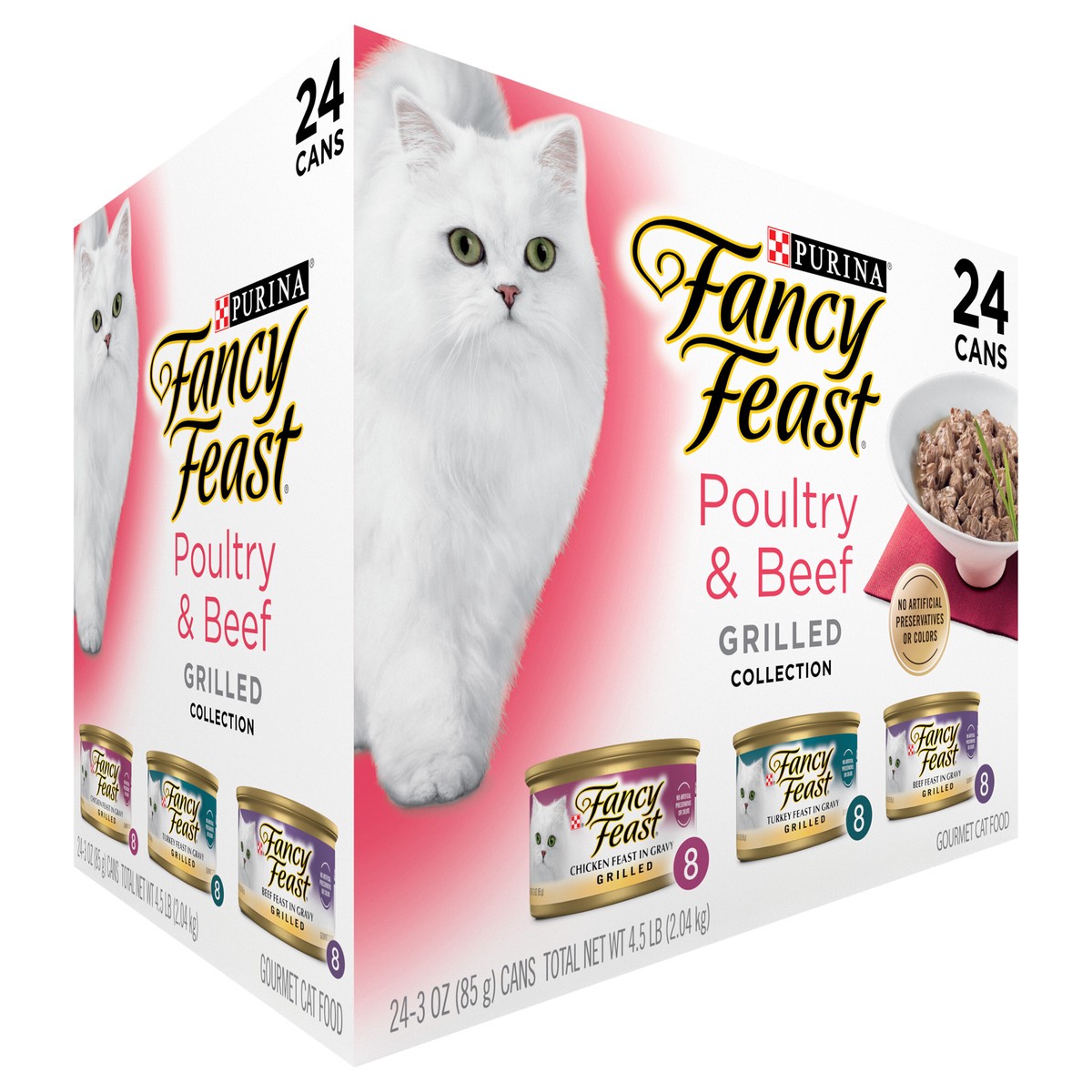 slide 6 of 9, Fancy Feast Purina Fancy Feast Grilled Wet Cat Food Poultry and Beef Collection Wet Cat Food Variety Pack, 4.5 lb