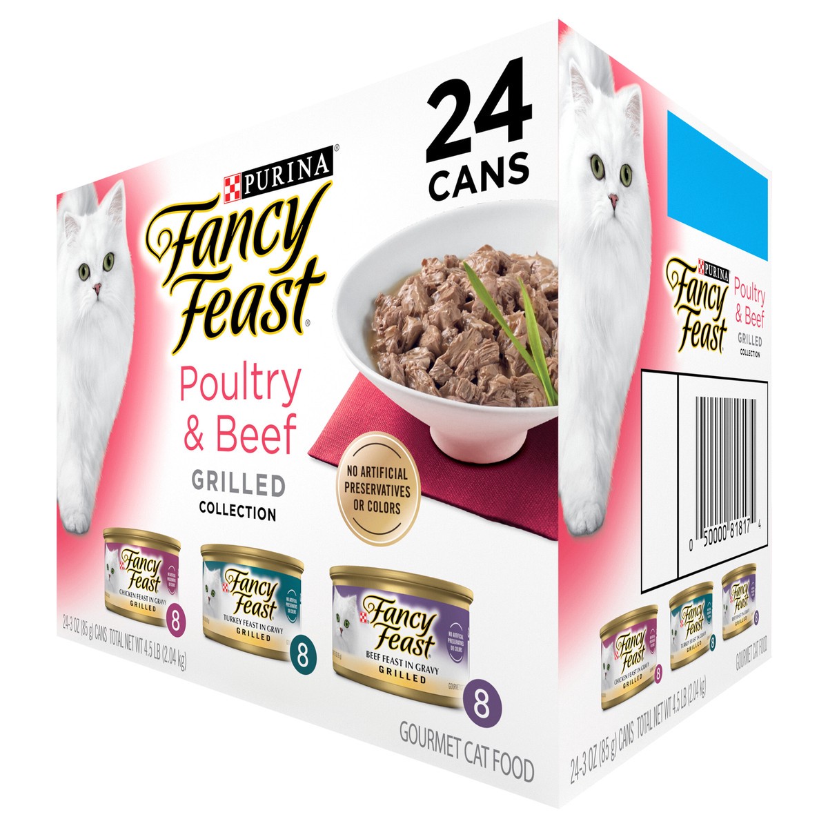 slide 7 of 9, Fancy Feast Purina Fancy Feast Grilled Wet Cat Food Poultry and Beef Collection Wet Cat Food Variety Pack, 4.5 lb