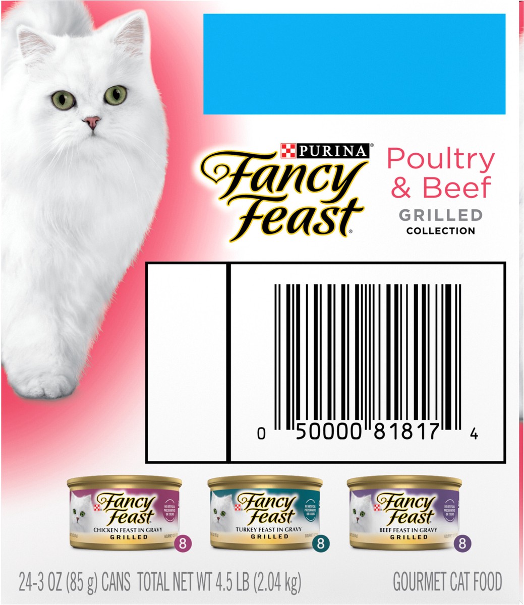 slide 5 of 9, Fancy Feast Purina Fancy Feast Grilled Wet Cat Food Poultry and Beef Collection Wet Cat Food Variety Pack, 4.5 lb