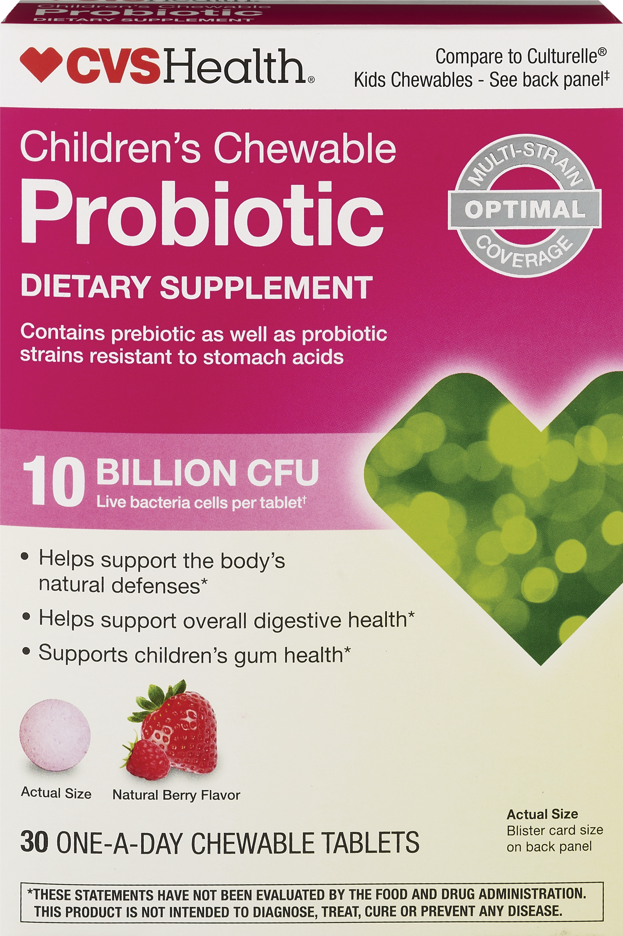 slide 1 of 1, CVS Health Children's Probiotic Chewable Tablets, Berry, 30 Ct, 30 ct