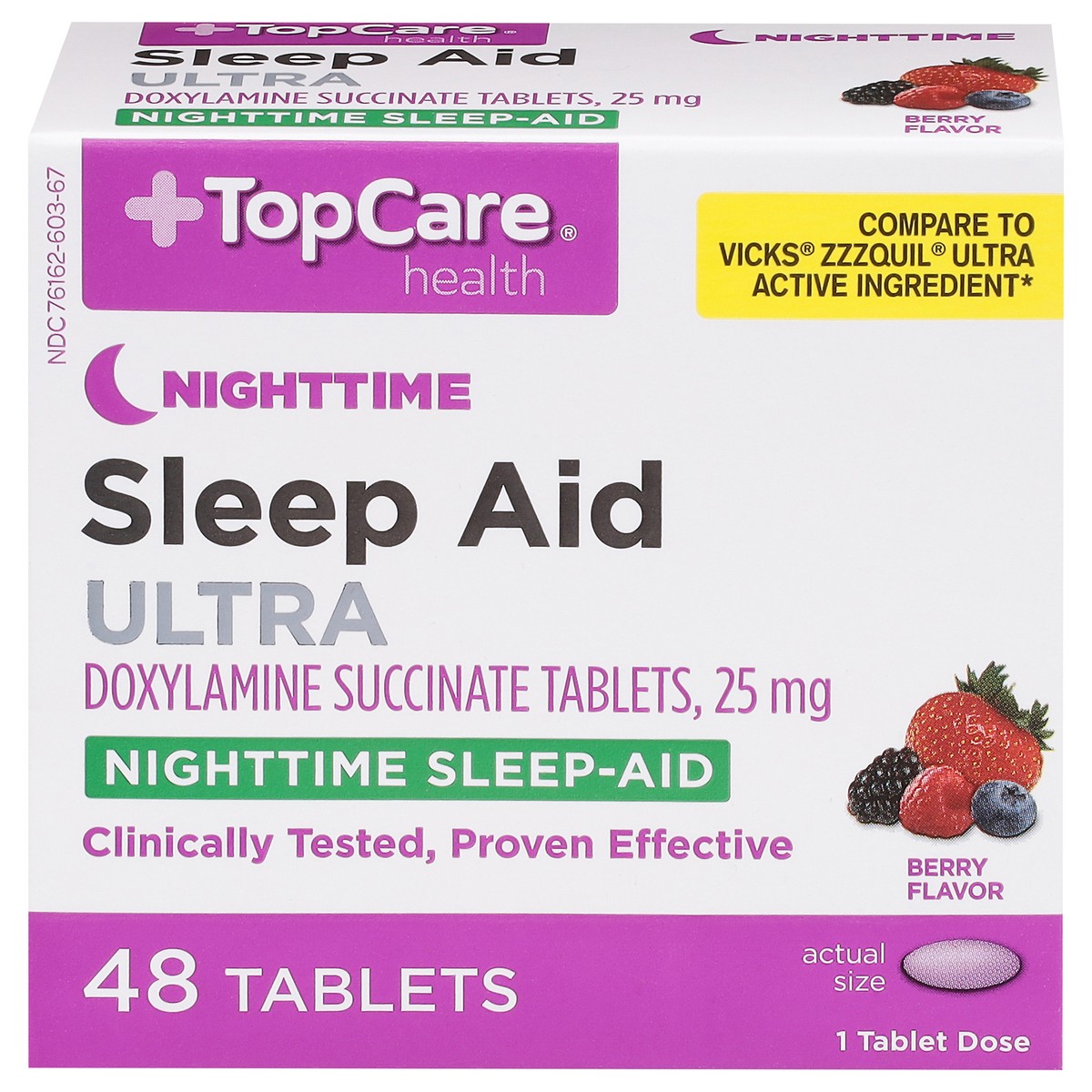 slide 2 of 4, Top Care - Nighttime Ultra Sleep Aid Tablet Berry (48 Count), 48 ct