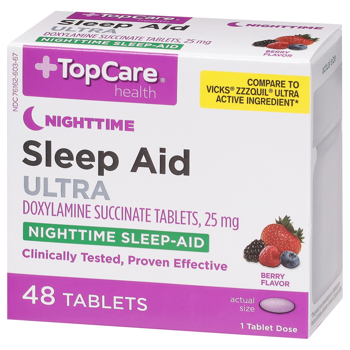 slide 4 of 4, Top Care - Nighttime Ultra Sleep Aid Tablet Berry (48 Count), 48 ct