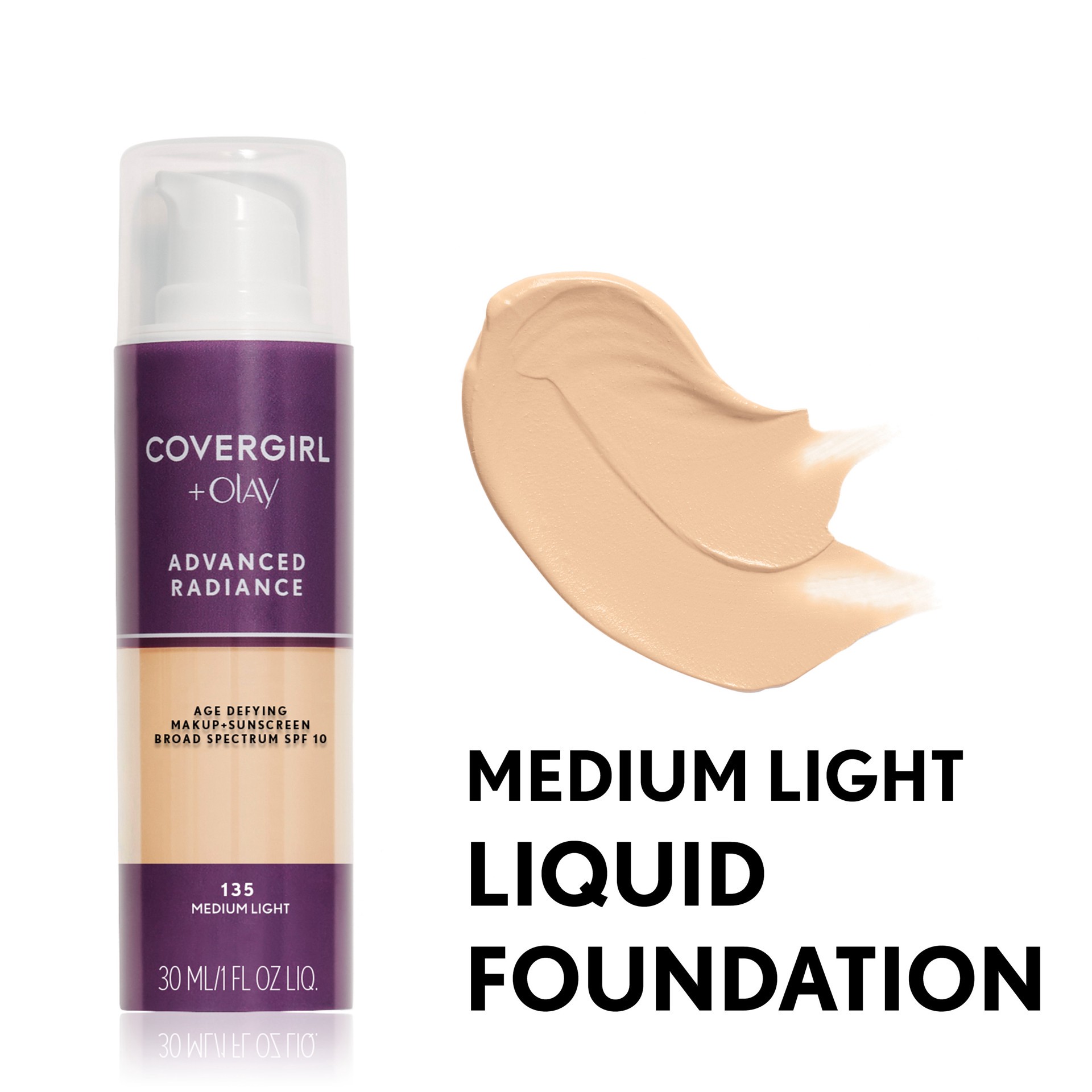 slide 1 of 3, Covergirl COVERGIRL Advanced Radiance Liquid Foundation- Medium Light, 30 ml