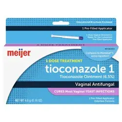 Meijer Tioconazole Ointment 6.5 Percent, Vaginal Antifungal, 1 Dose Treatment