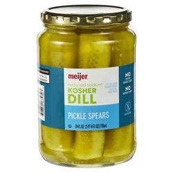 Meijer Reduced Sodium Kosher Dill Pickle Spears, 24 Oz