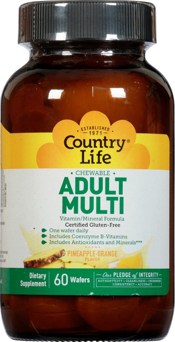 slide 6 of 13, Country Life Chewable Adult Pineapple-Orange Multi 60 Wafers, 60 ct