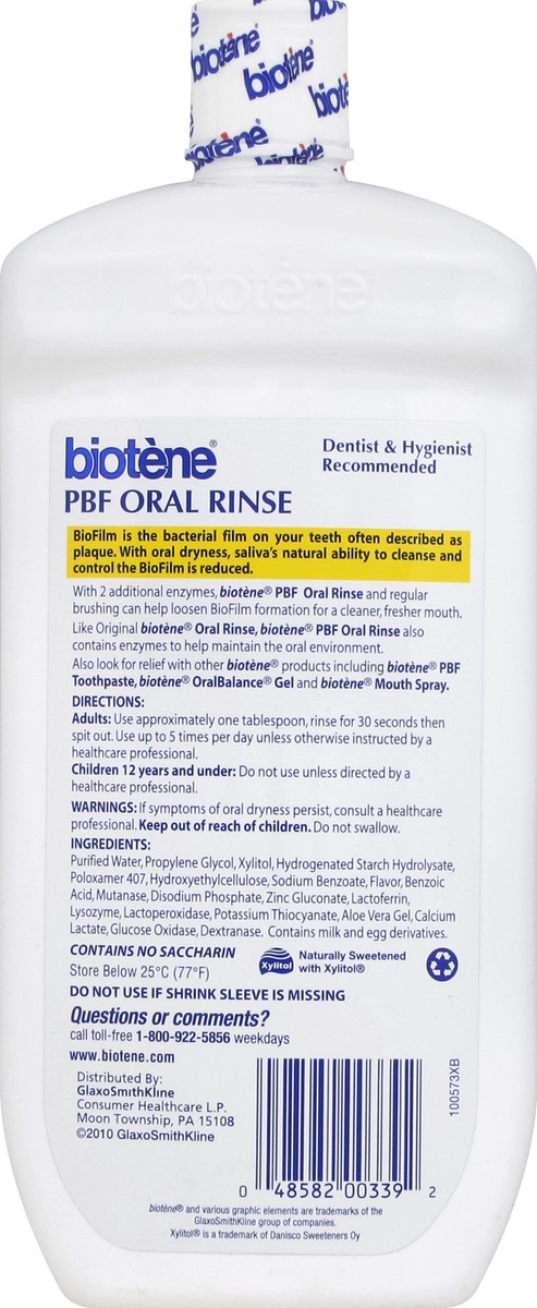 slide 3 of 3, Biotène Mild Mint Moisturizing Gentle Oral Rinse Alcohol-Free For Dry Mouth, 1 liter