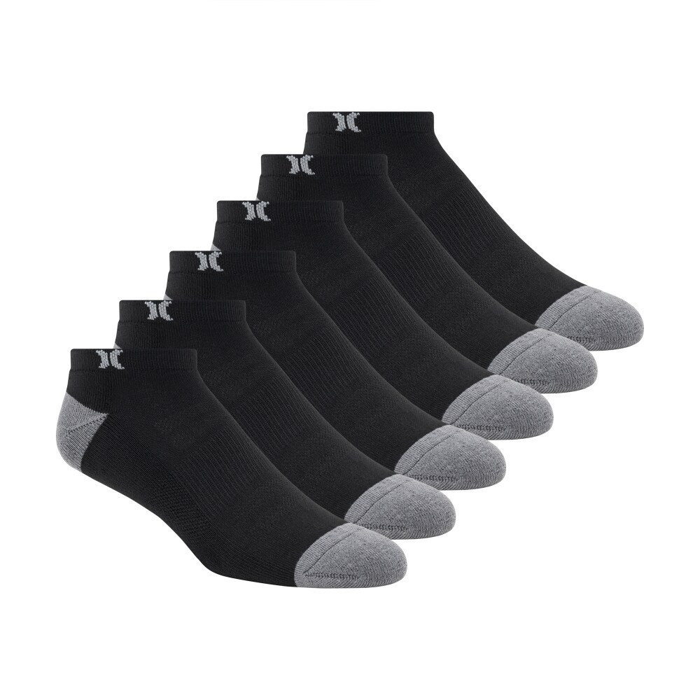 slide 3 of 3, Hurley Mens Low Cut Socks, 6 ct