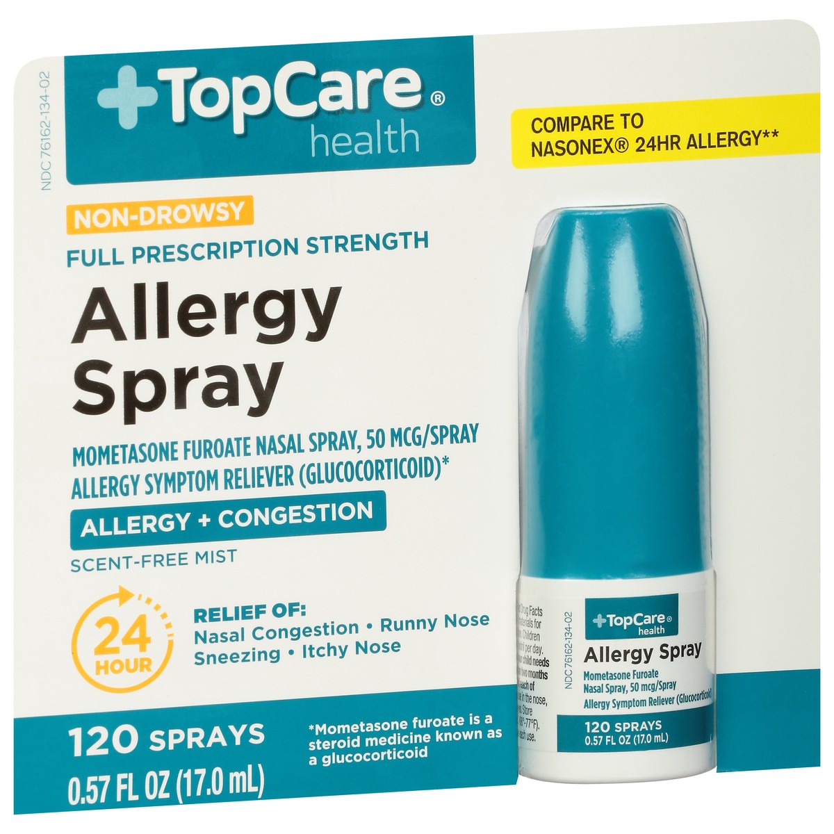 slide 5 of 10, TopCare Health Full Prescription Strength Non-Drowsy Allergy Spray 120 ea, 120 ct