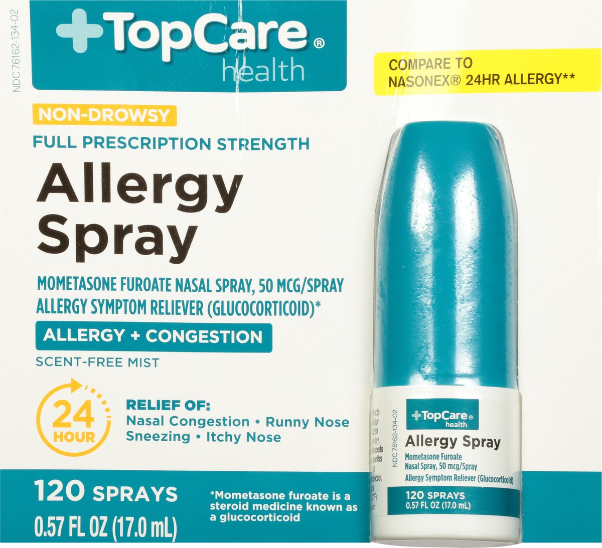 slide 10 of 10, TopCare Health Full Prescription Strength Non-Drowsy Allergy Spray 120 ea, 120 ct