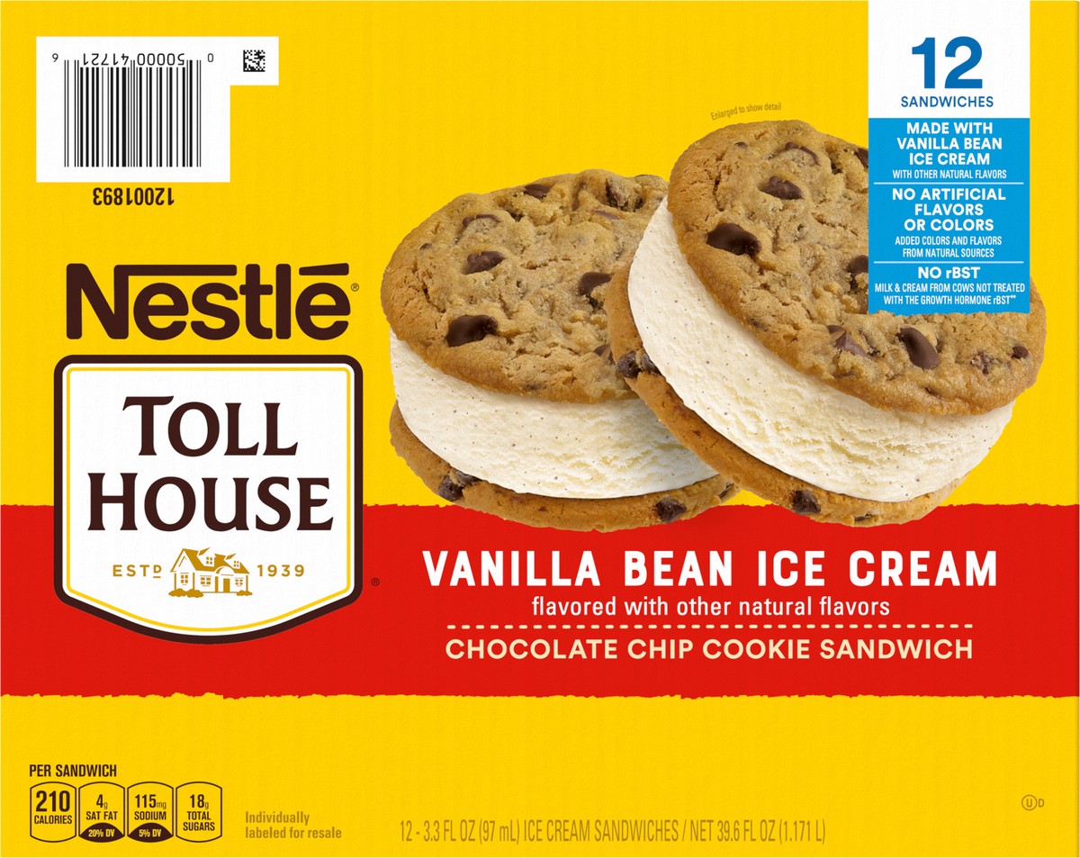 slide 8 of 13, Toll House Chocolate Chip Cookie Sandwiches, 12 Count, 12 ct