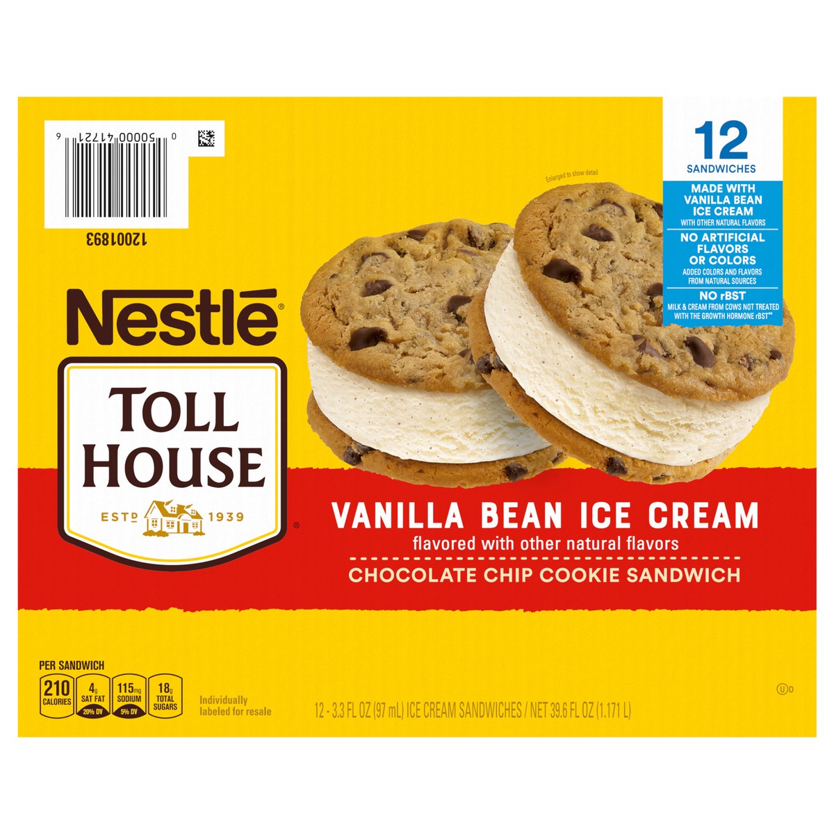 slide 2 of 13, Toll House Chocolate Chip Cookie Sandwiches, 12 Count, 12 ct