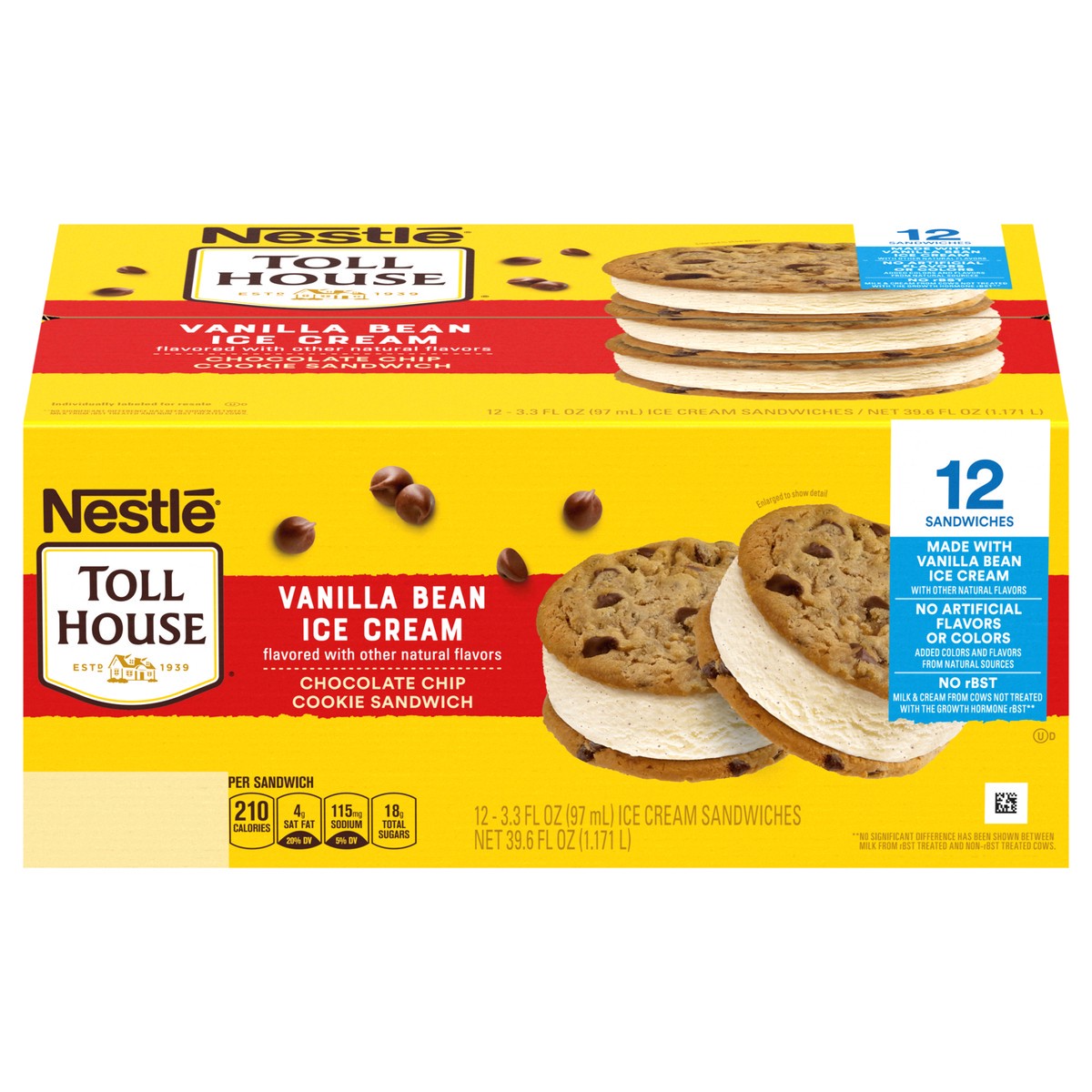 slide 1 of 13, Toll House Chocolate Chip Cookie Sandwiches, 12 Count, 12 ct