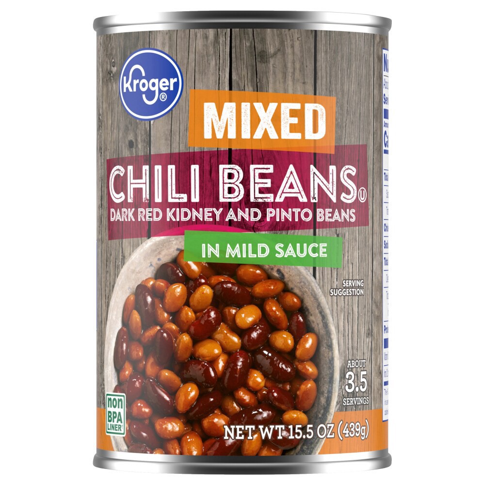 slide 2 of 4, Kroger® Mixed Chili Beans in Mild Sauce - 15.5 oz, 15.5 oz