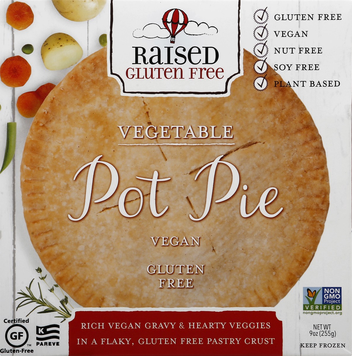 slide 4 of 9, Raised Gluten Free Vegan Vegetable Pot Pie 9 oz, 9 oz