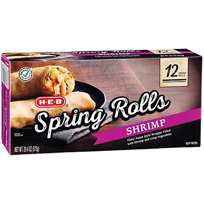 slide 1 of 1, H-E-B Shrimp Spring Rolls, 12 ct