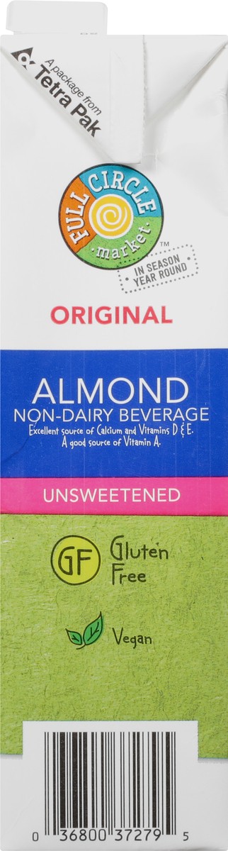 slide 9 of 13, Full Circle Market Almond Unsweetened Original Non-Dairy Beverage 32 oz, 32 oz