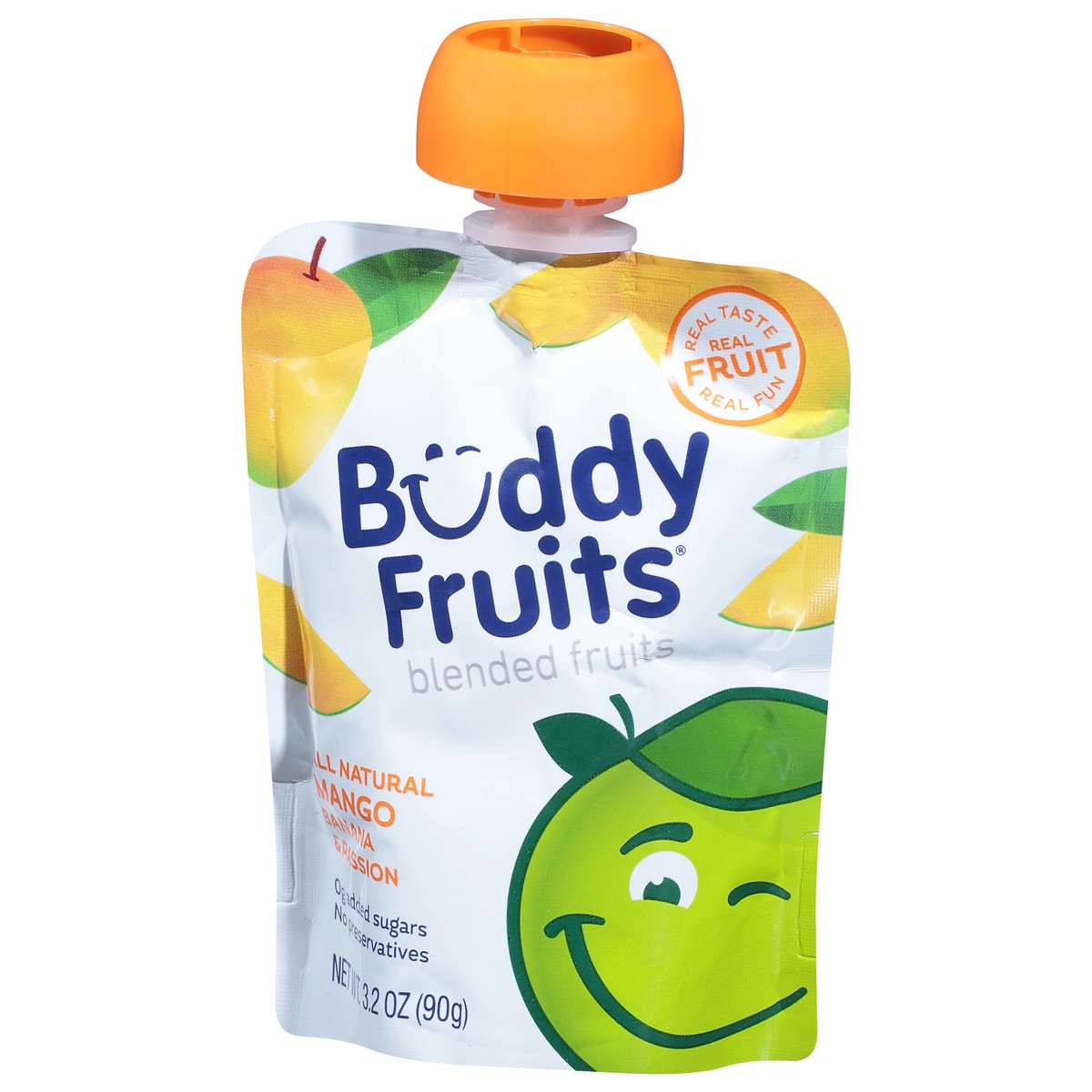 slide 3 of 9, Buddy Fruitss All Natural Mango, Banana & Passion Blended Fruits Pouch, 3.2 oz