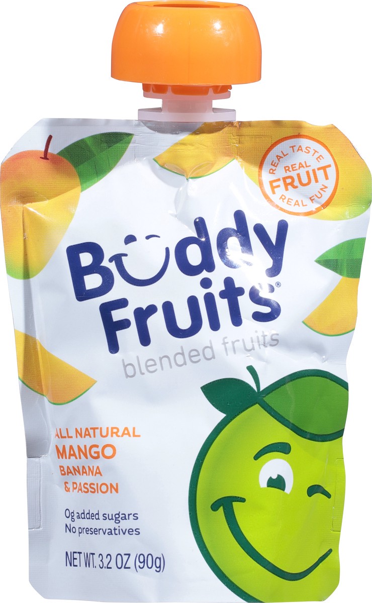 slide 6 of 9, Buddy Fruitss All Natural Mango, Banana & Passion Blended Fruits Pouch, 3.2 oz