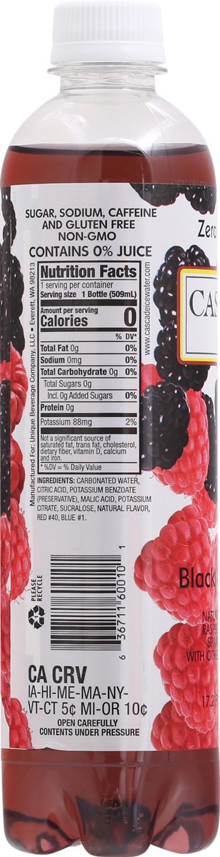 slide 7 of 9, Cascade Ice Zero Calories Black Raspberry Sparkling Water - 17.20 fl oz, 17.2 fl oz