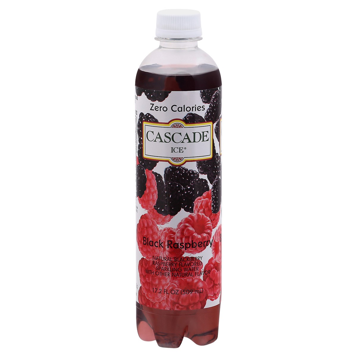 slide 1 of 9, Cascade Ice Zero Calories Black Raspberry Sparkling Water - 17.20 fl oz, 17.2 fl oz