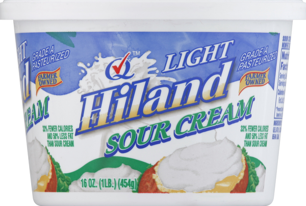 slide 1 of 1, Hiland Dairy Light Sour Cream, 16 oz