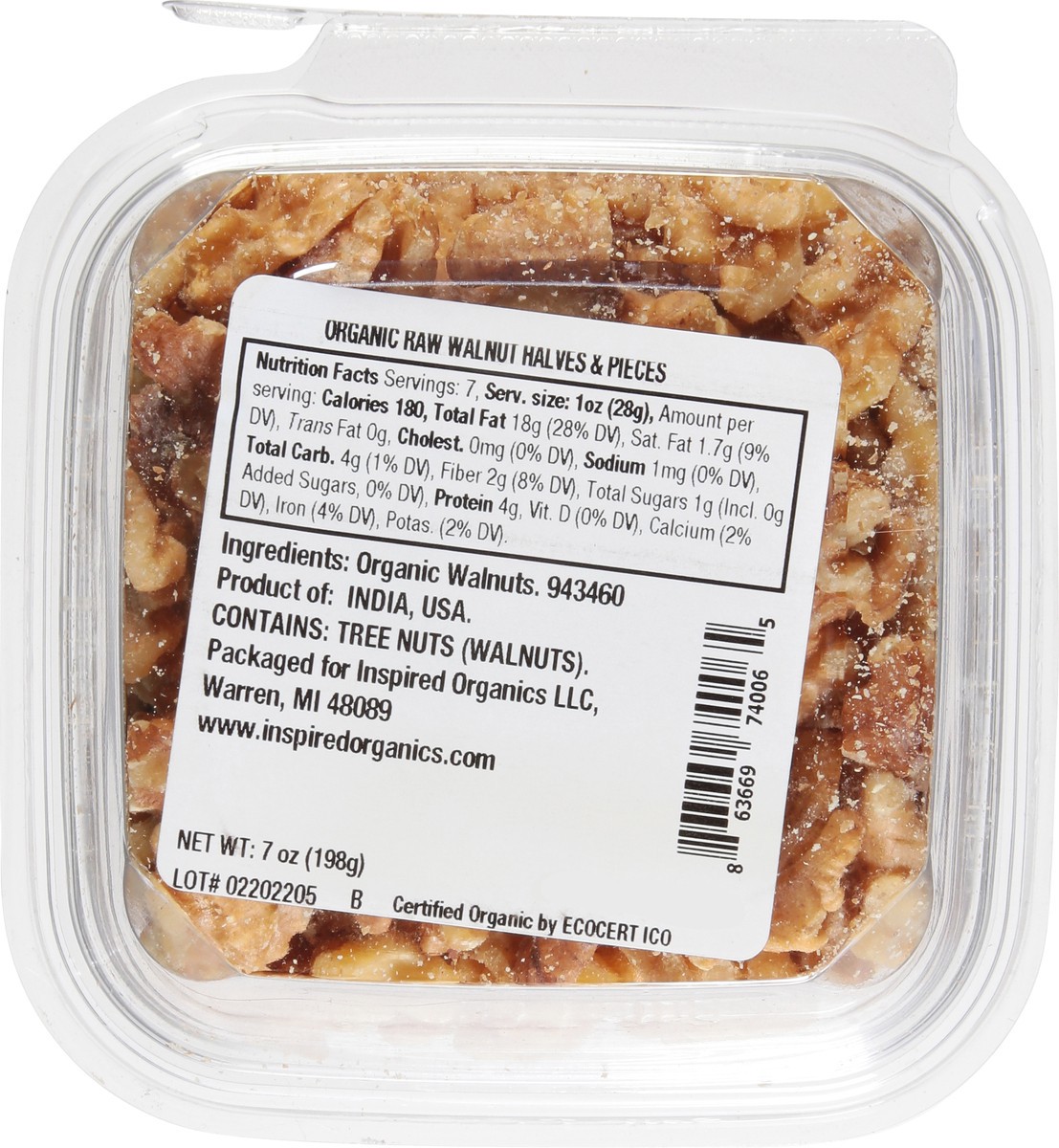 slide 2 of 9, Inspired Organics Organic Halves & Pieces Raw Walnuts 7 oz, 7 oz