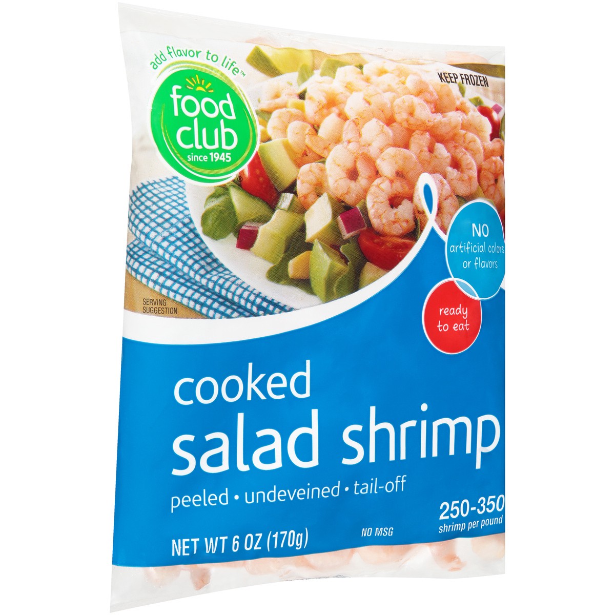 slide 3 of 3, Food Club Cooked Salad Shrimp, 6 oz