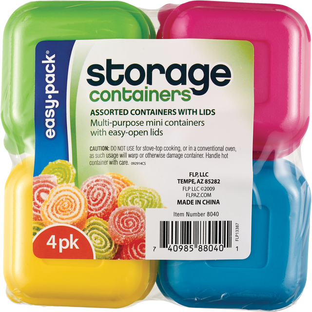 slide 1 of 1, Easy Pack Mini Storage Containers, 4 ct
