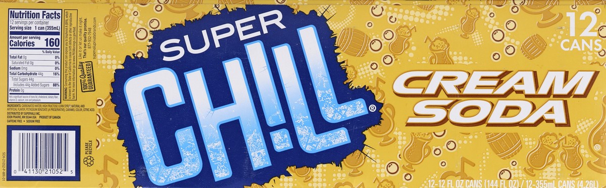 slide 5 of 7, Super Chill Cream Soda 12 ea, 12 ct