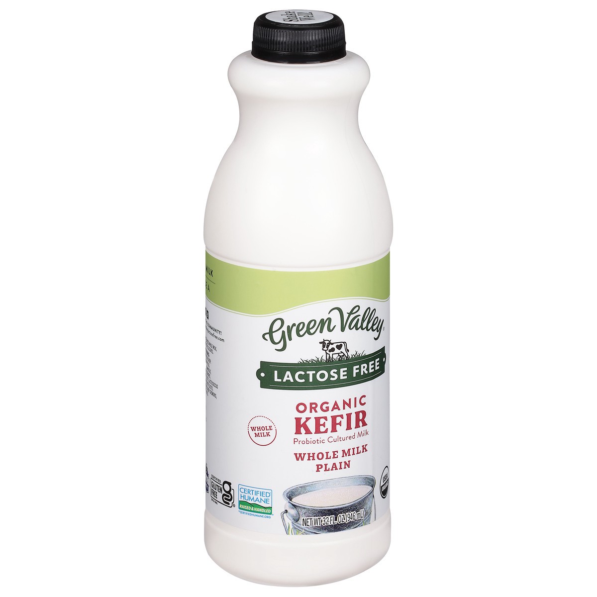 slide 3 of 9, Green Valley Organics Plain Whole Milk Kefir, 32 oz