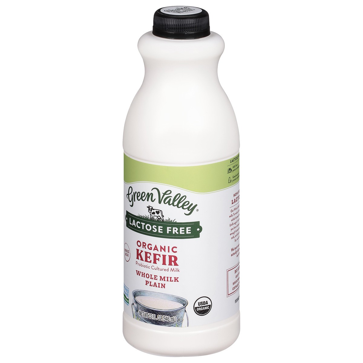 slide 4 of 9, Green Valley Organics Plain Whole Milk Kefir, 32 oz