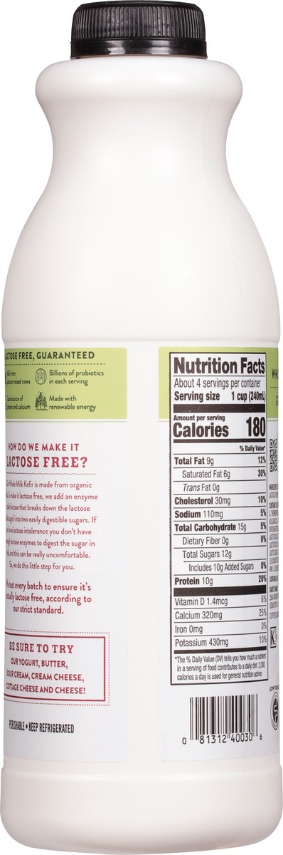 slide 6 of 9, Green Valley Organics Plain Whole Milk Kefir, 32 oz