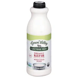 Green Valley Organics Lactose Free Organic Whole Milk Plain Kefir 32 fl oz