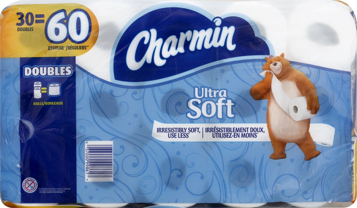 slide 3 of 11, Charmin Double Ultra Soft Bathroom Tissue 30 ea, 30 ct