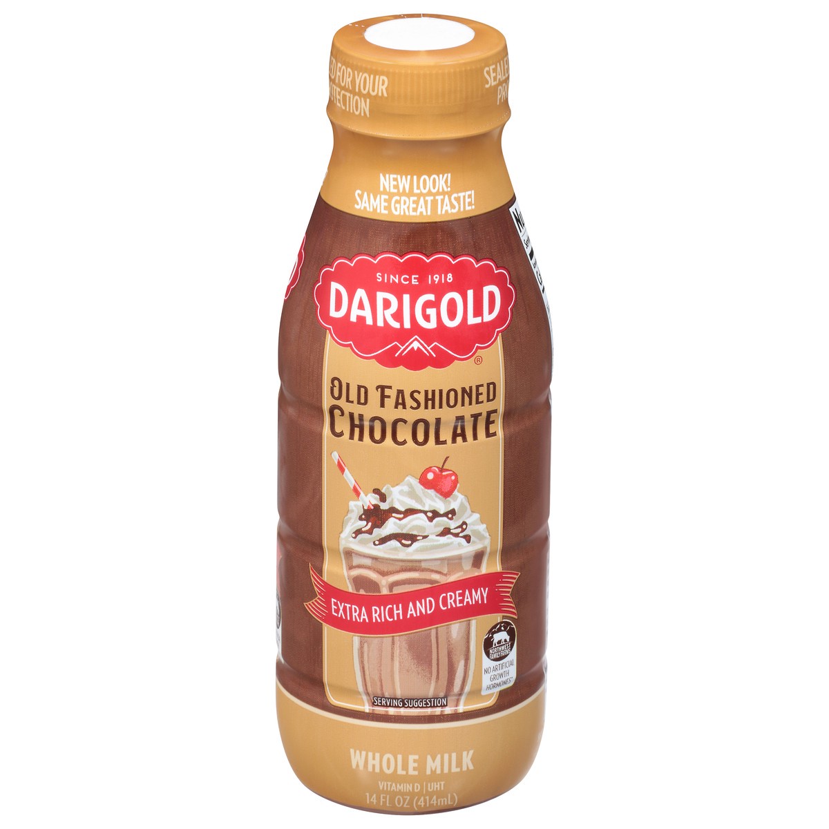 slide 1 of 9, Darigold Old Fashioned Chocolate Flavored Whole Milk, 14 fl oz