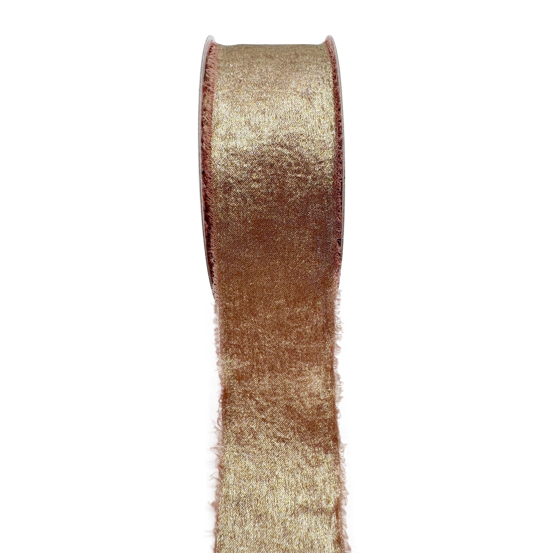 slide 2 of 2, 1.5" X 12ft. Metallic Blush Chiffon With Frayed Edges Ribbon By Celebrate It, 1.5 in x 12 ft