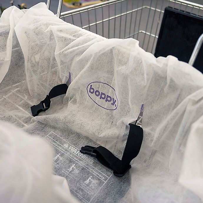 slide 3 of 6, Boppy Disposable Shopping Cart Covers - White, 5 ct