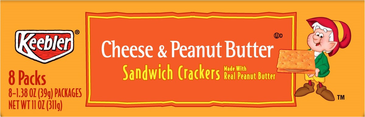 slide 5 of 6, Keebler Sandwich Crackers, Cheese and Peanut Butter, 11 oz, 8 Count, 11 oz