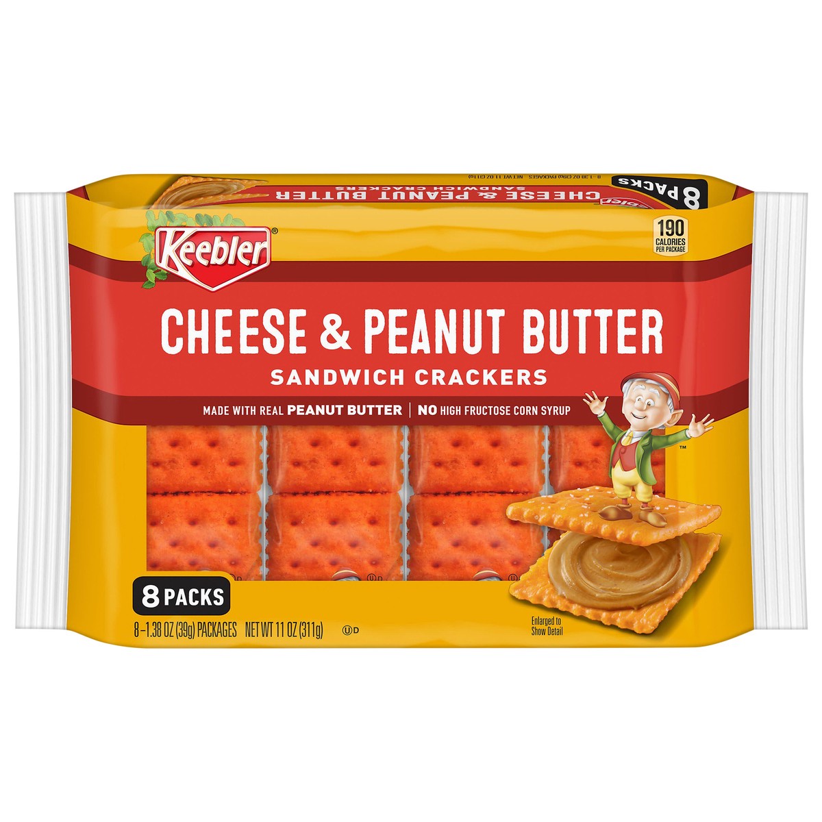 slide 1 of 6, Keebler Cheese and Peanut Butter Sandwich Crackers, 8 ct