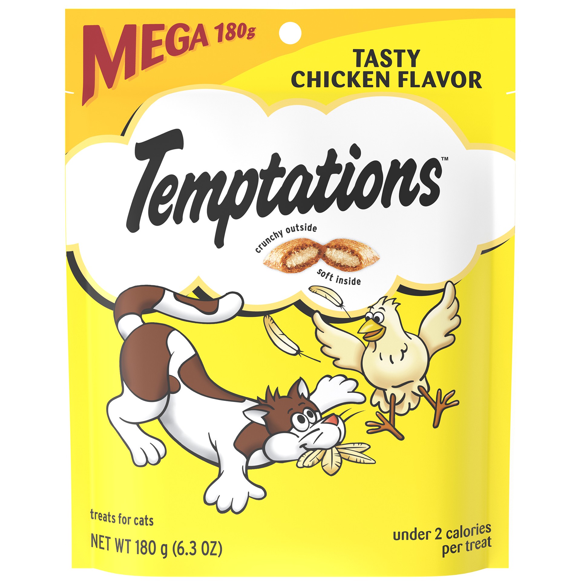 slide 1 of 7, Temptations Classic Crunchy And Soft Cat Treats Tasty Chicken Flavor, 6.3 oz