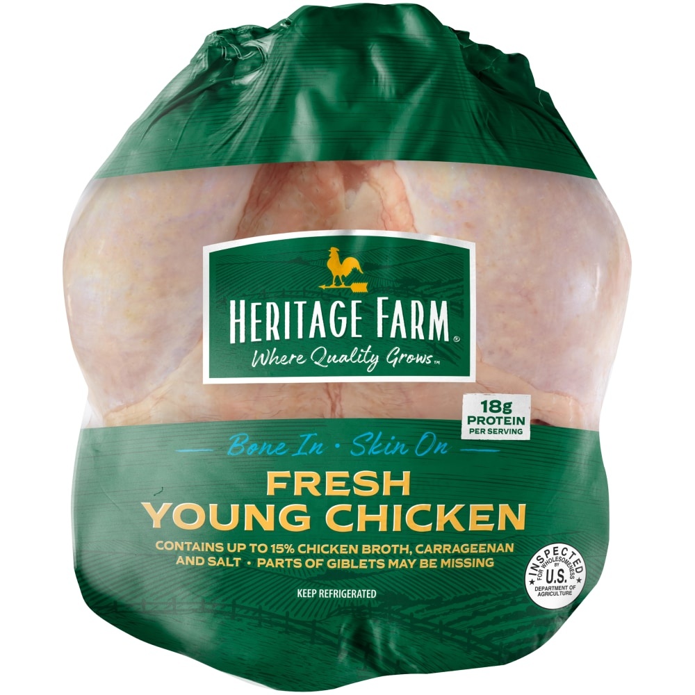 slide 1 of 1, Heritage Farms Whole Chicken (Single), per lb