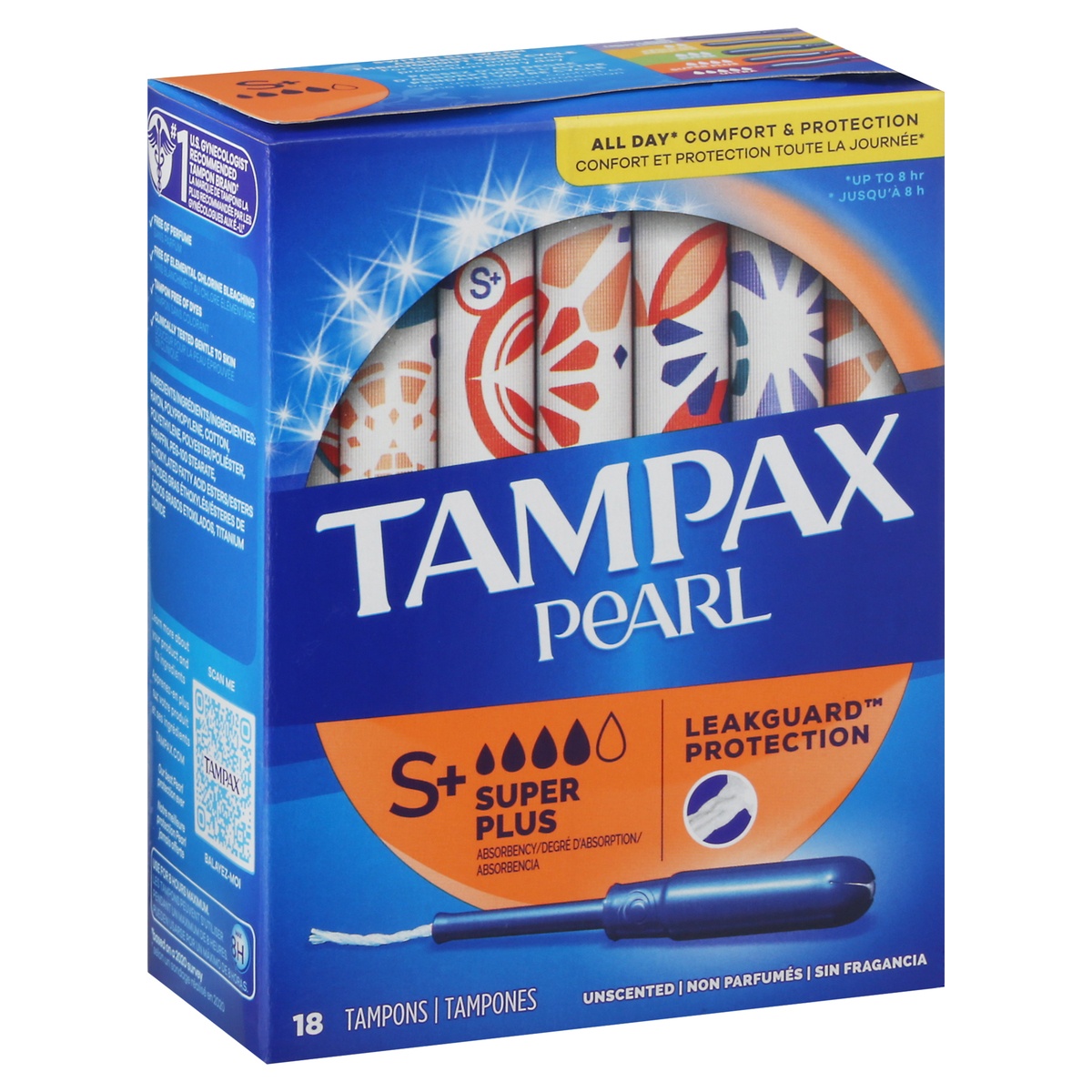slide 2 of 10, Tampax Pearl Super Plus Absorbency Unscented Tampons 18 ea, 18 ct