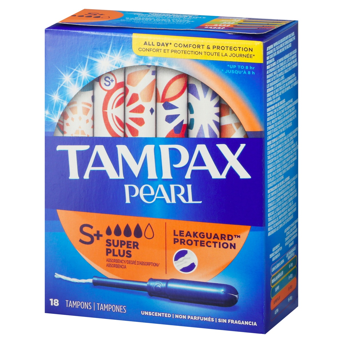slide 3 of 10, Tampax Pearl Super Plus Absorbency Unscented Tampons 18 ea, 18 ct