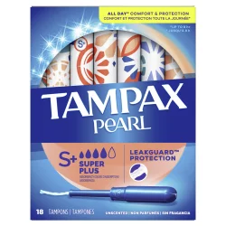 Tampax Pearl Super Plus Unscented Plastic Tampons