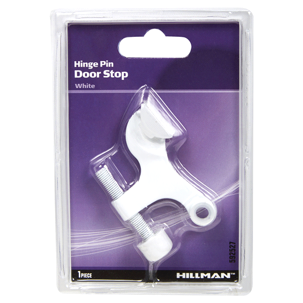 slide 1 of 1, Hillman Hinge Pin Door Stop White, 1 ct