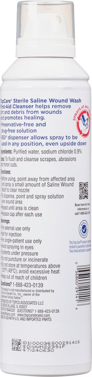 slide 8 of 9, TopCare Health Sterile Saline Wound Wash 7.4 oz, 7.4 oz