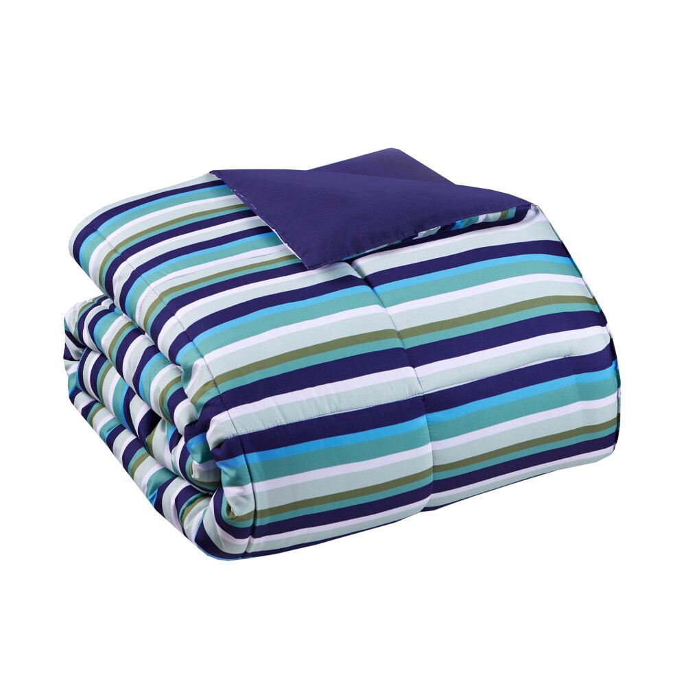 slide 3 of 4, Everyday Living King Reversable Down Alternative Comforter - Multi Stripe, King Size